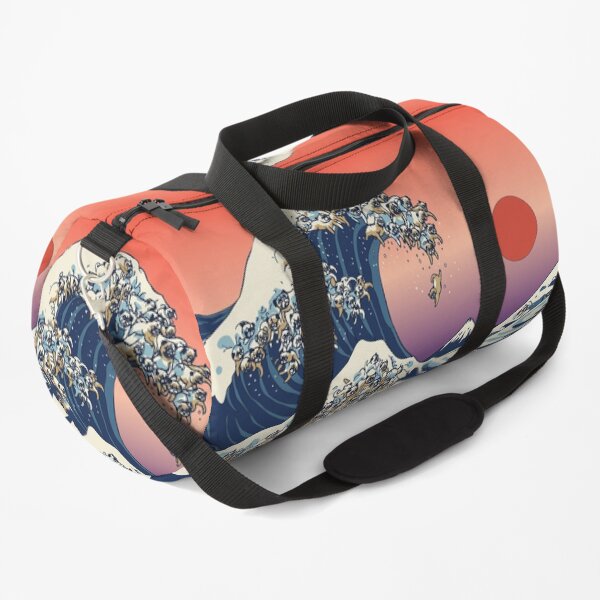 The Great Wave of Pug Duffle Bag