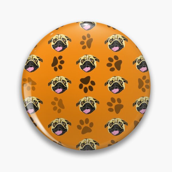 Item preview, Pugs Print Orange Pattern designed and sold by jaggerstudios.