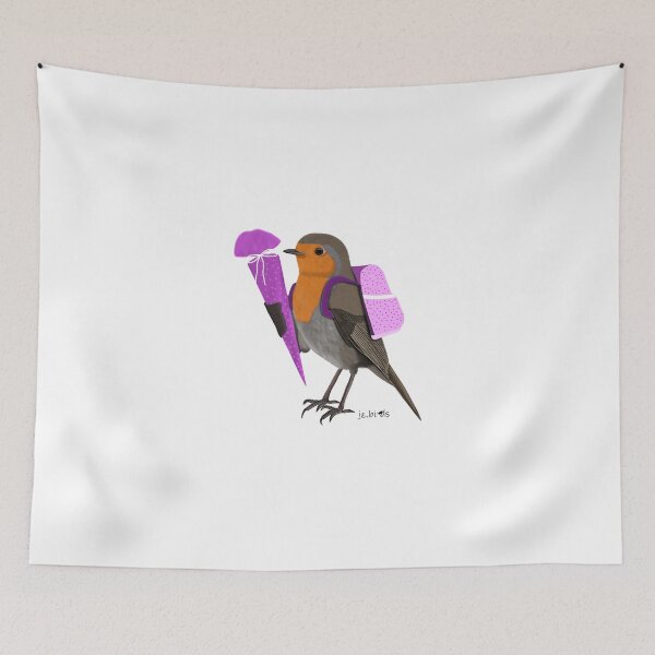 Item preview, Robin First Day of School bird drawing gift boys girls kids birdwatcher biologist designed and sold by jz-birds.