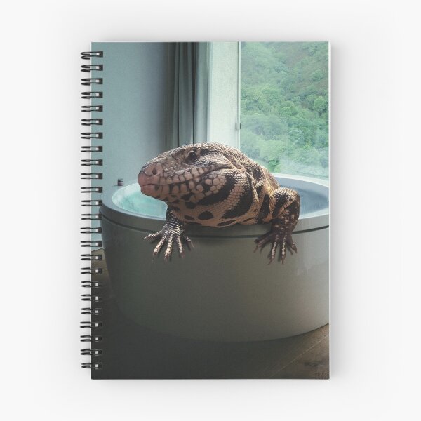 Item preview, Tegu in hot tub  designed and sold by Spikesandscales.