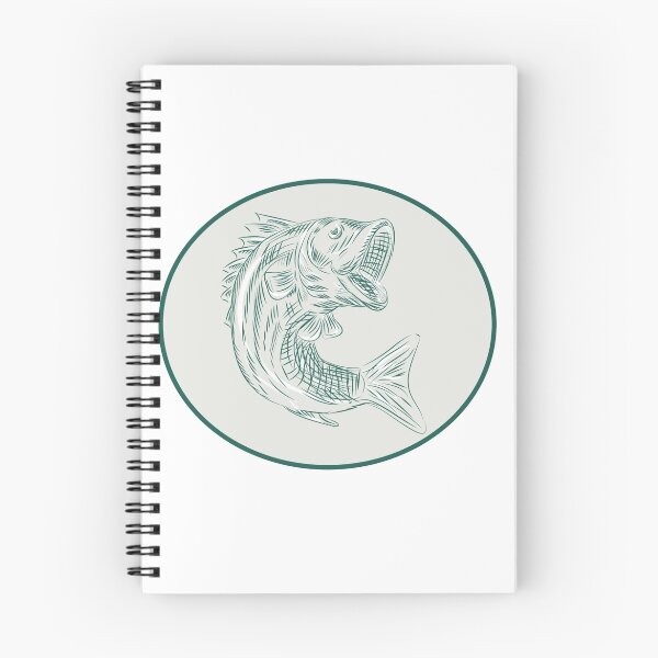 Item preview, Largemouth Bass Fish Oval Etching designed and sold by patrimonio.