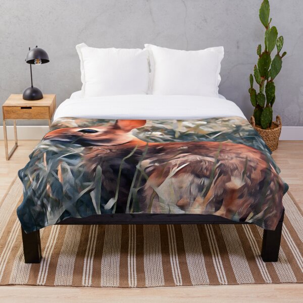 Woodland bunny rabbit Throw Blanket