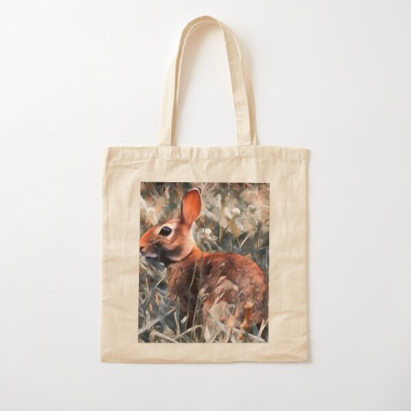 Woodland bunny rabbit Cotton Tote Bag