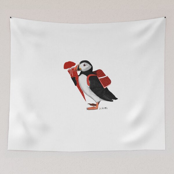 Item preview, Puffin First Day of School bird drawing gift boys girls kids birdwatcher biologist designed and sold by jz-birds.