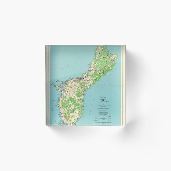 Vintage Guam Karte (1965) Acrylblock