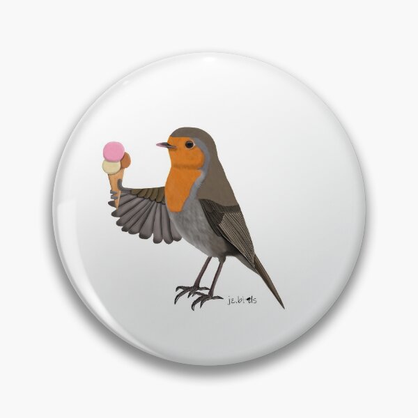 Item preview, Robin with Icecream bird drawing gift women girls men birdwatcher biologist designed and sold by jz-birds.