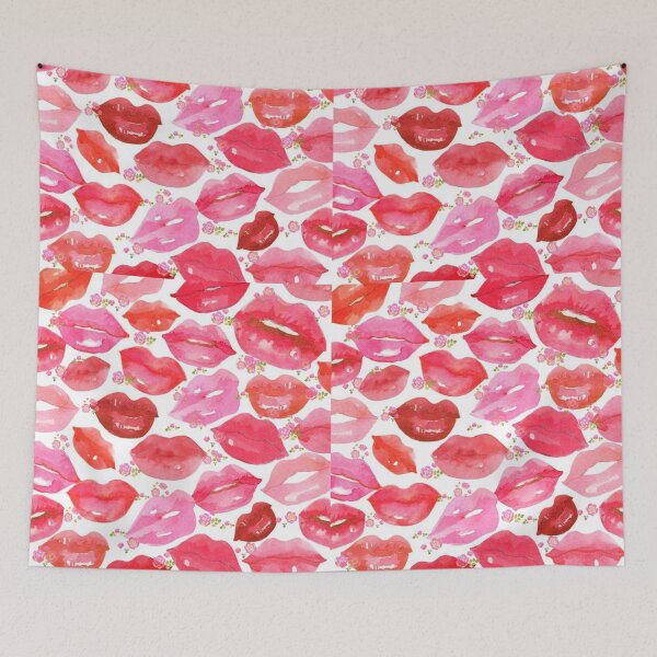 Item preview, lips and roses pattern designed and sold by doctors-apparel.