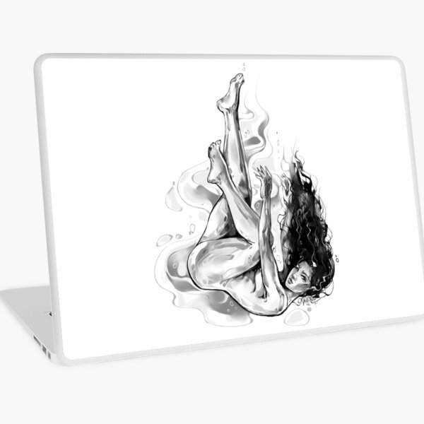 Fallen Angel black and white Laptop Skin