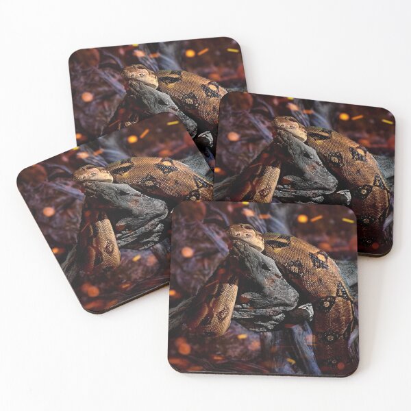Item preview, Boa Constrictor Imperator in a forest fire  designed and sold by Spikesandscales.