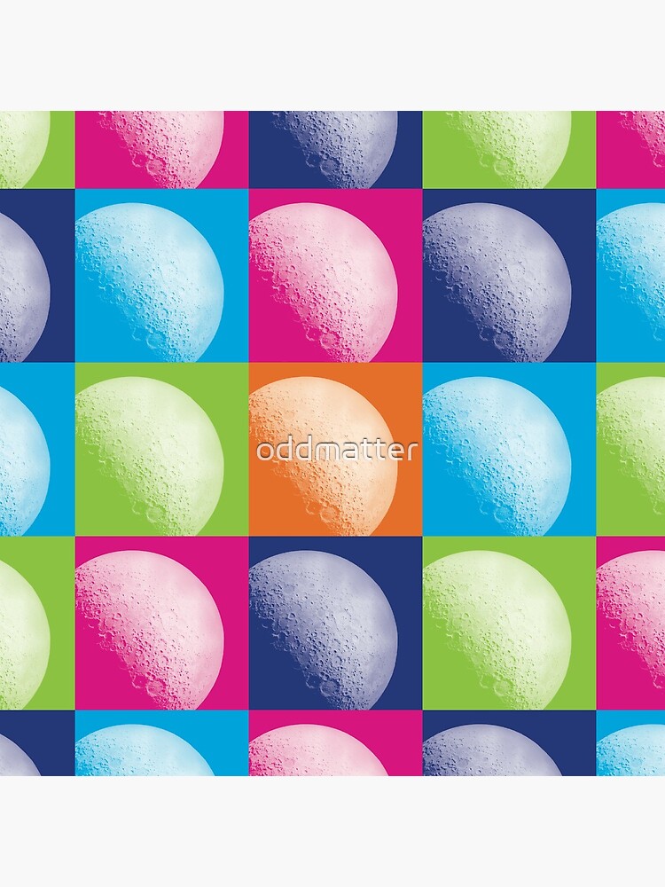 Colorful Pop Art Moon Pattern by oddmatter