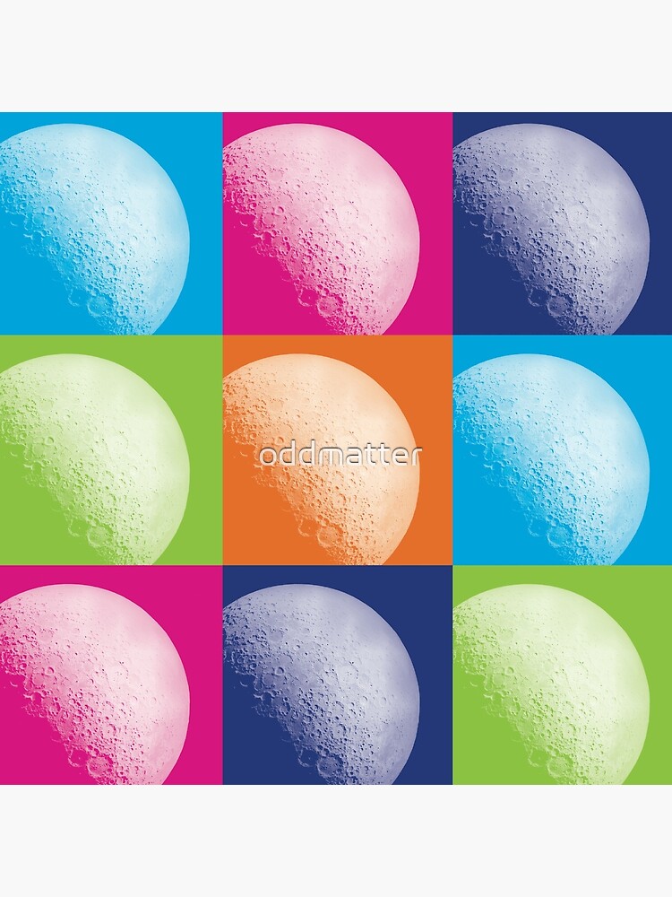 Colorful Pop Art Moon Pattern by oddmatter