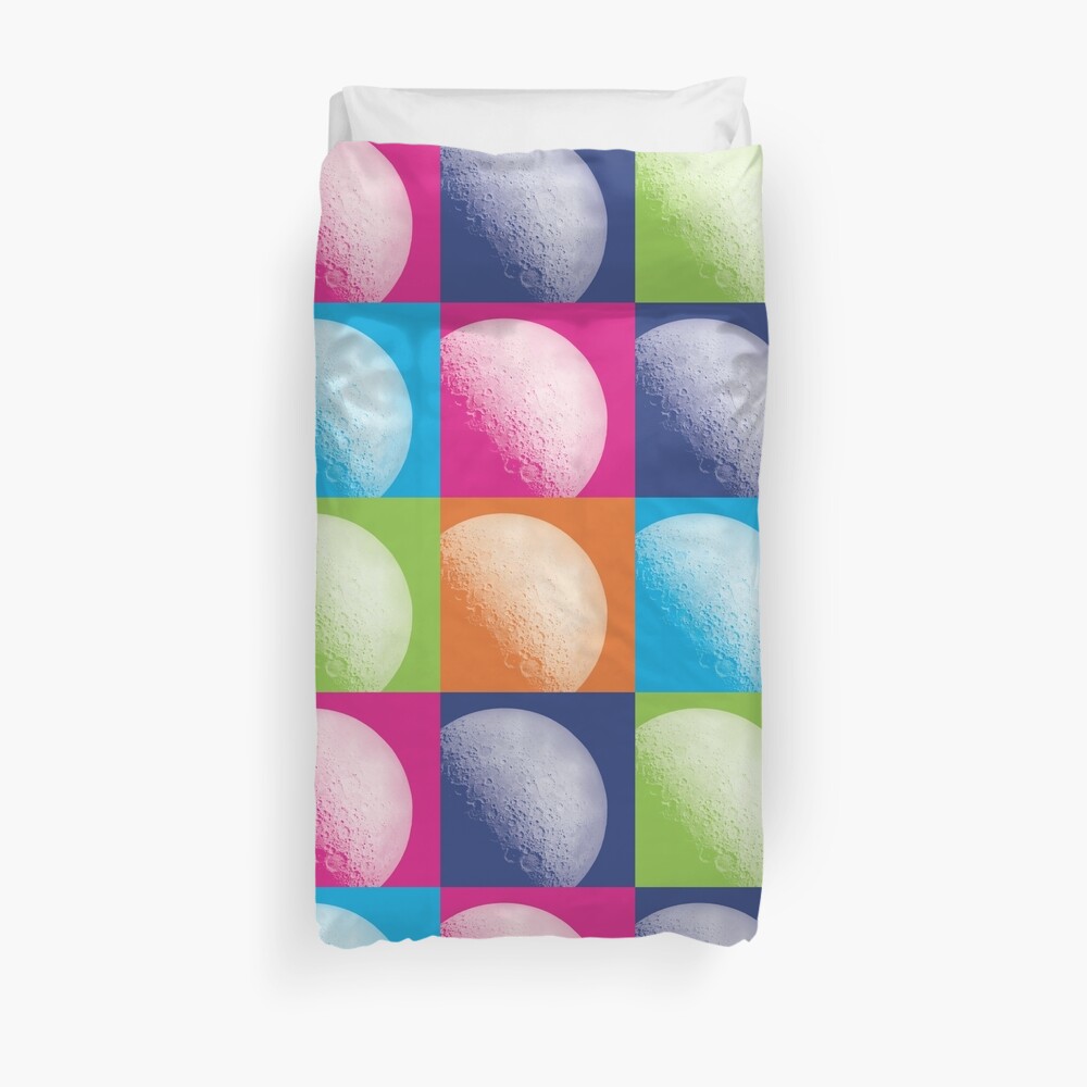 Colorful Pop Art Moon Pattern Duvet Cover