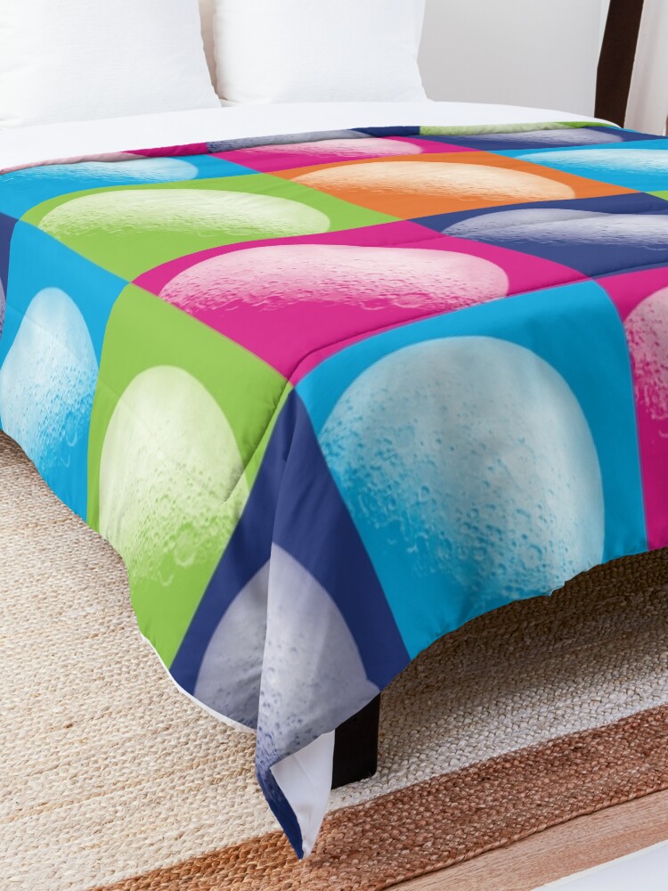 Alternate view of Colorful Pop Art Moon Pattern Comforter