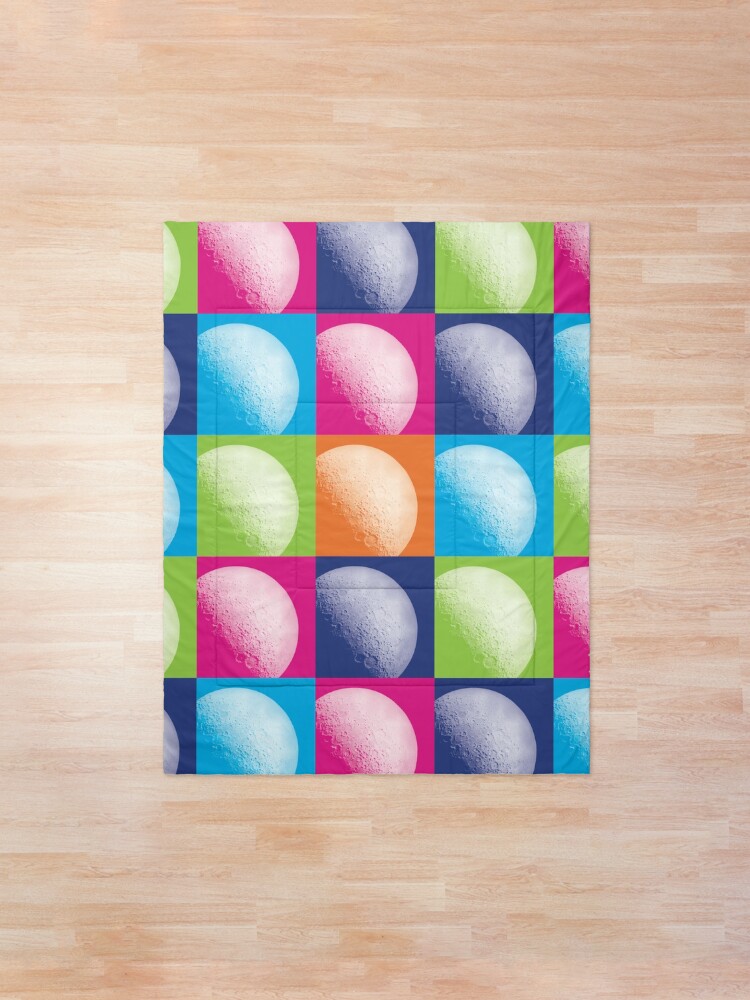 Alternate view of Colorful Pop Art Moon Pattern Comforter