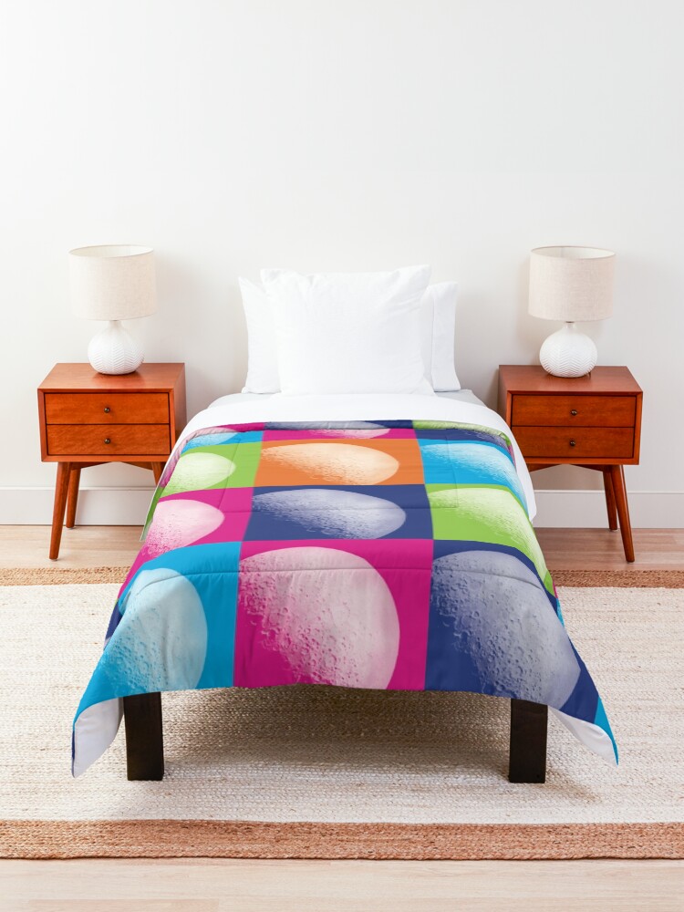 Alternate view of Colorful Pop Art Moon Pattern Comforter