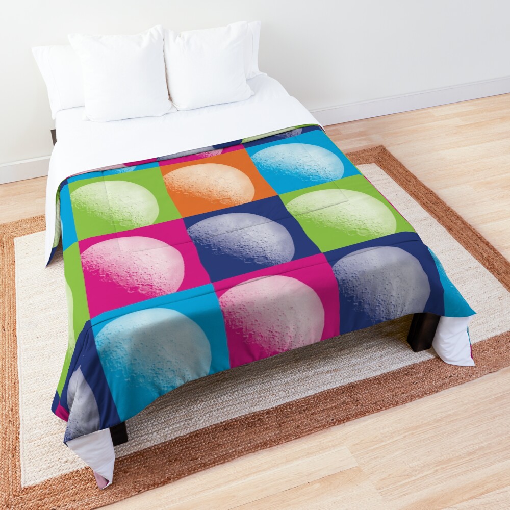 Colorful Pop Art Moon Pattern Comforter