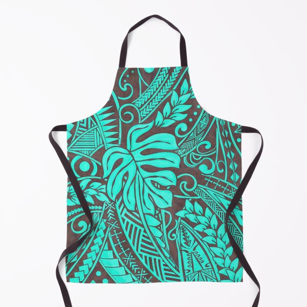 Item preview, Teal Polynesian Tropical Leaf Design designed and sold by sunnthreads.
