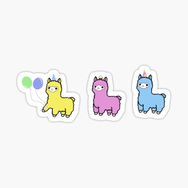 Birthday Llama Girl Birthday Party Llama Birthday' Sticker