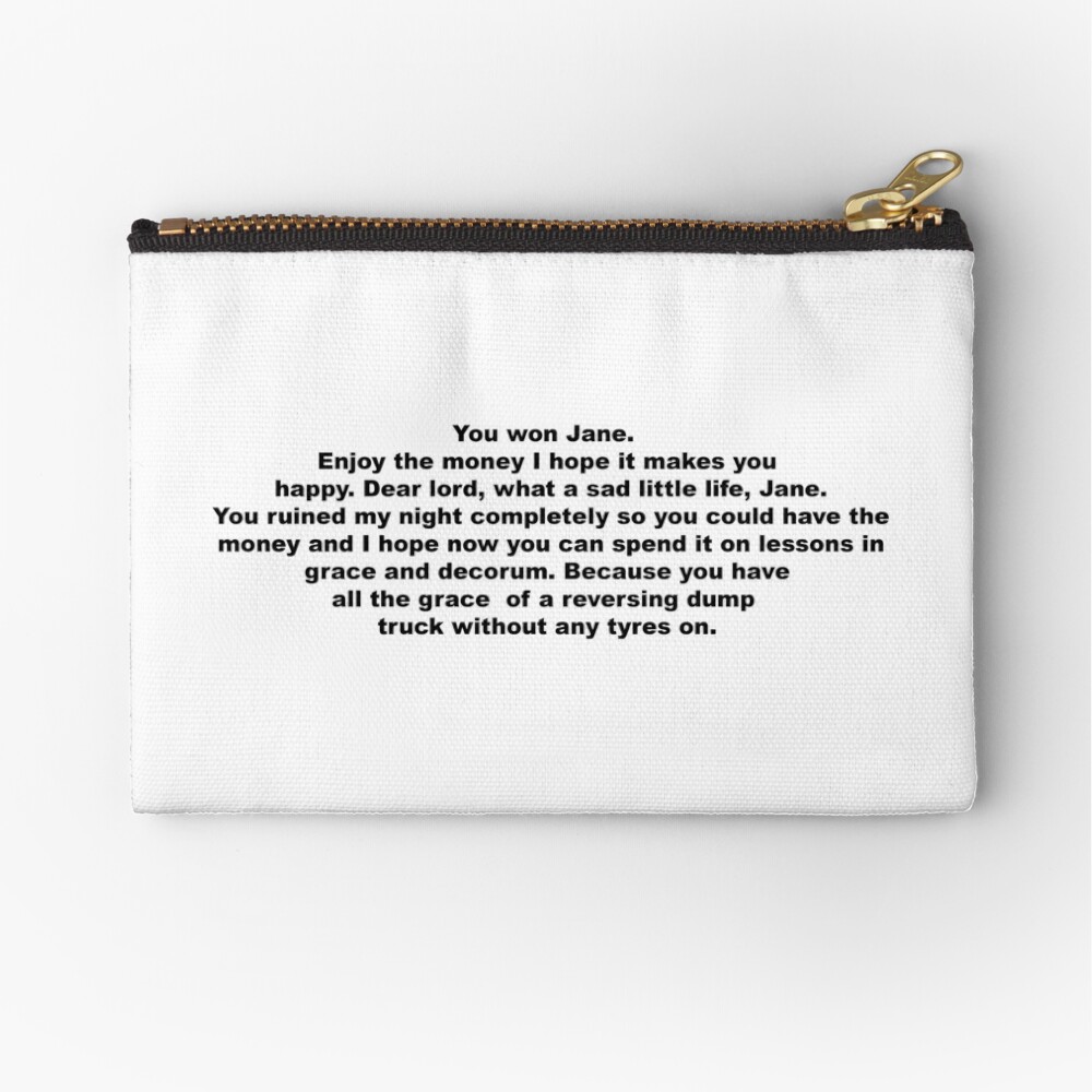 You Won Jane / Come Dine With Me Quote Tote Bag for Sale by AllMysticnomeg