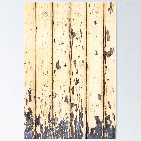 Item preview, Vertical wooden plank wall weathered pelling off and painted in yellow designed and sold by Grégory DUBUS.