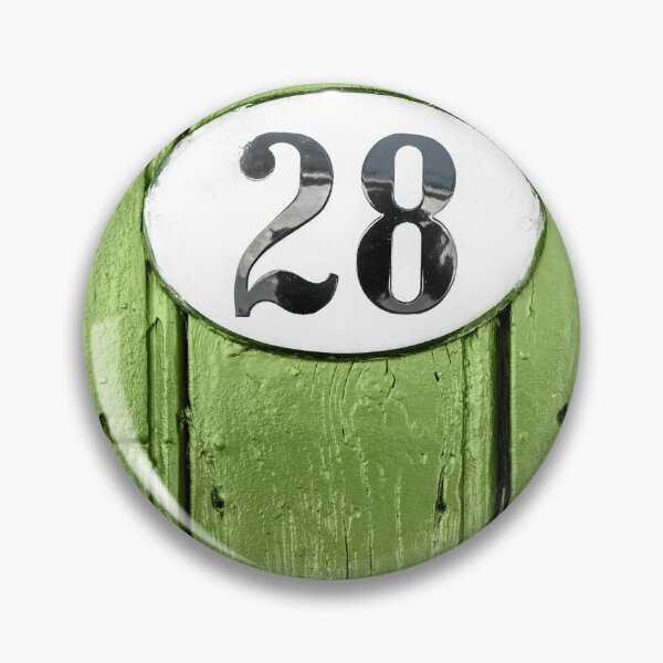 Item preview, Old green wooden door close-up with house address number 28 designed and sold by Grégory DUBUS.
