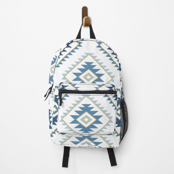 Item preview, Aztec Style Motif Pattern Blues White Gold designed and sold by NataliePaskell.