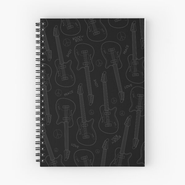 Item preview, Peace, Love, Rock’n’Roll! Guitar pattern - black designed and sold by Chiara Filincieri.