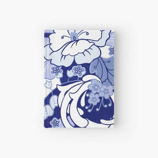 Blue Graphic Floral 1 Hardcover Journal