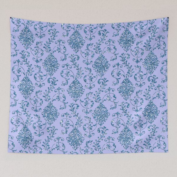 Item preview, Blue Glitter Damask Pattern  designed and sold by WisdomInspired.