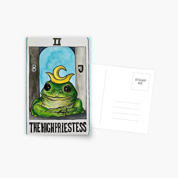 The High Priestess Frog Tarot (Colour) Postcard