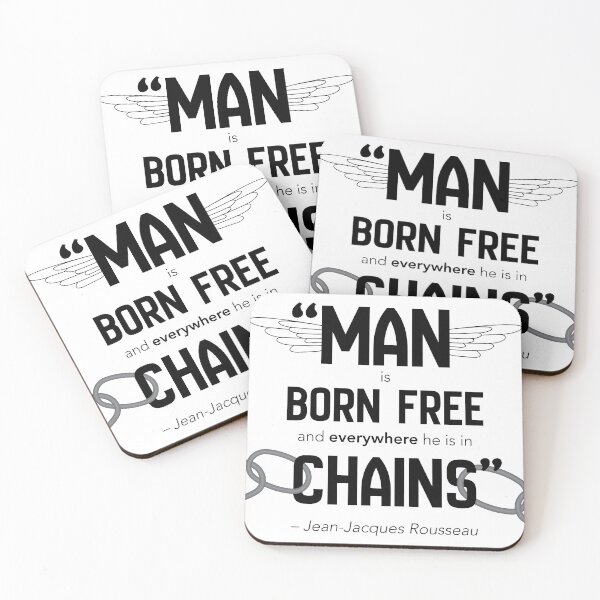 Item preview, Jean-Jacques Rousseau Quote Typography Design designed and sold by gray-tulips.