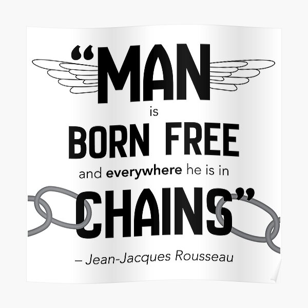 Jean-Jacques Rousseau Quote Typography Design Poster