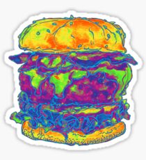 Neon Bacon Cheeseburger Sticker