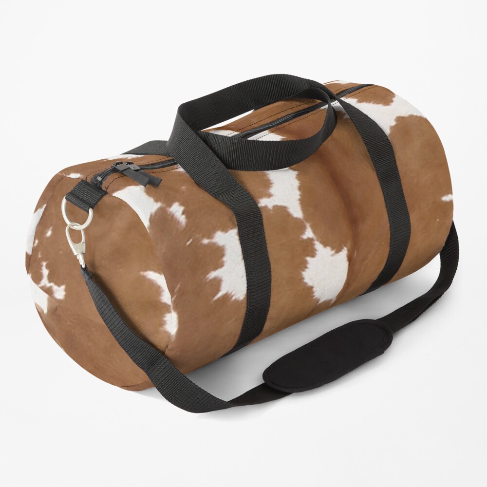 Cowhide tan and white | Texture Duffle Bag