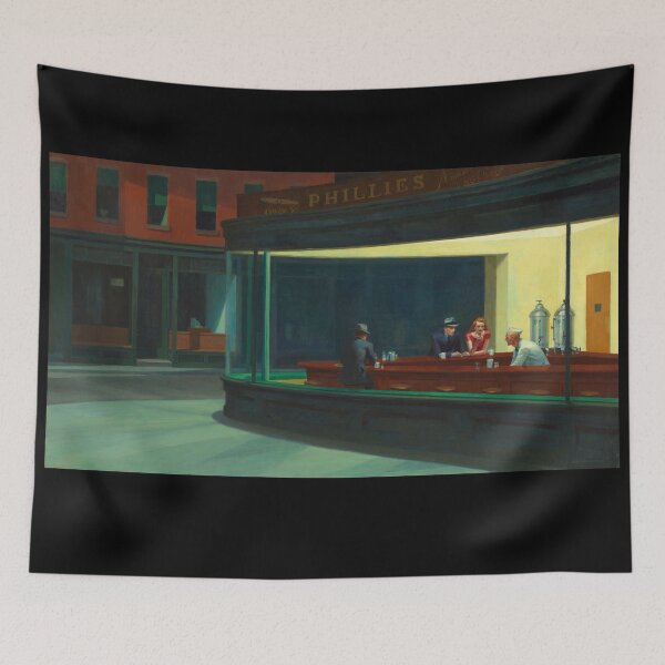Item preview, Nighthawks, by Edward Hopper, Oil on Canvas, 1942. designed and sold by DarkMatterIRL.