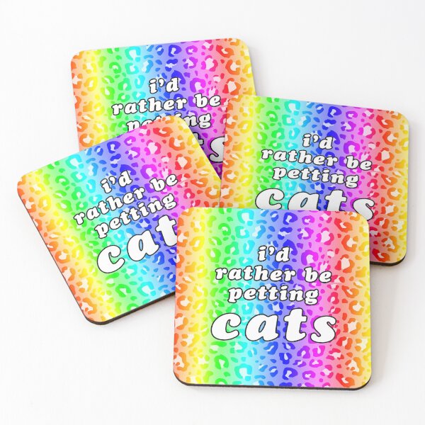 Item preview, 'I'd Rather Be Petting Cats' Leopard Rainbow designed and sold by Bumblefuzzies.