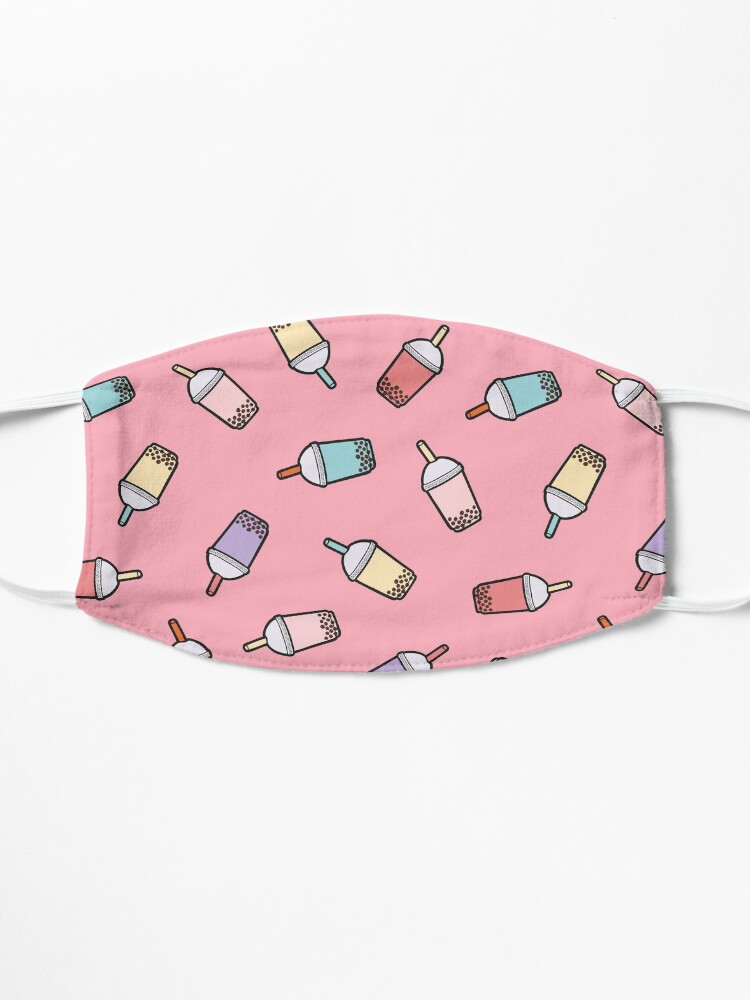Alternate view of Bubble Tea Pattern in Pink Mask
