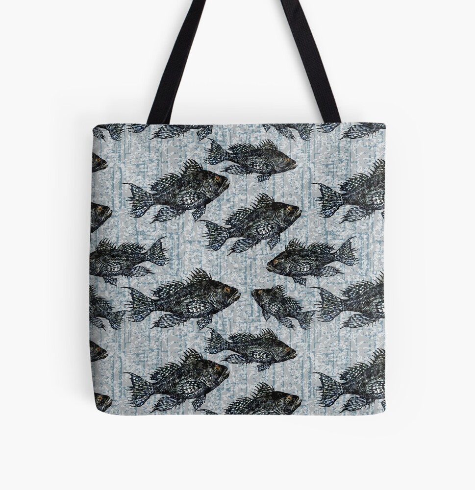 Black Sea Bass Textured Pattern Backpack for Sale by