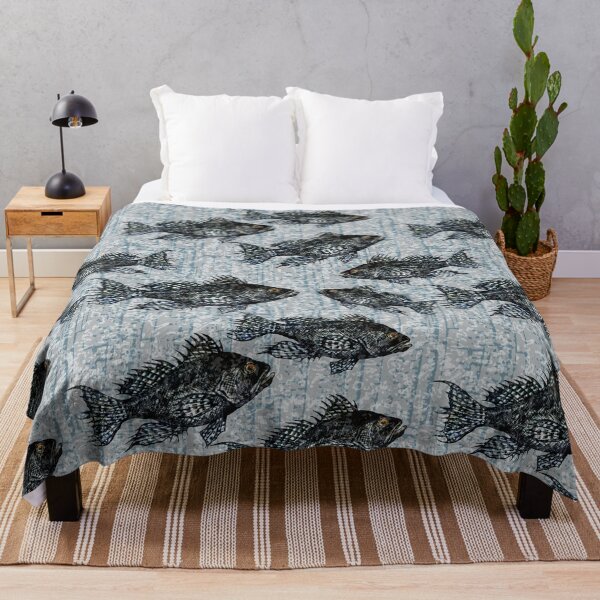 Item preview, Black Sea Bass Textured Pattern designed and sold by Michelebuttons.