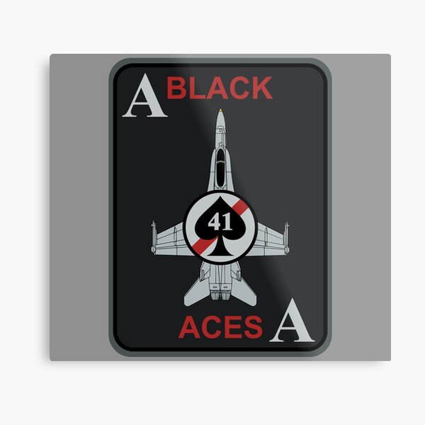 F/A-18 Hornet - Black Aces Squadron Metal Print