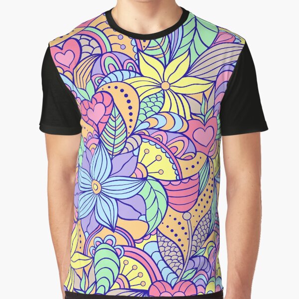 Colorful Doodle Design Graphic T-Shirt