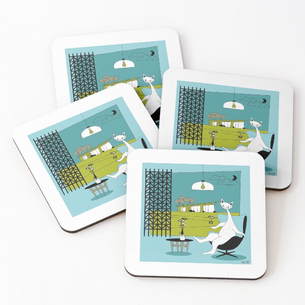 Item preview, Mid Century Modern Atomic Cats In Oklahoma Countryside Interior designed and sold by AtomicOffice.