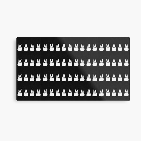 Mini Totoro Black Series Metal Print