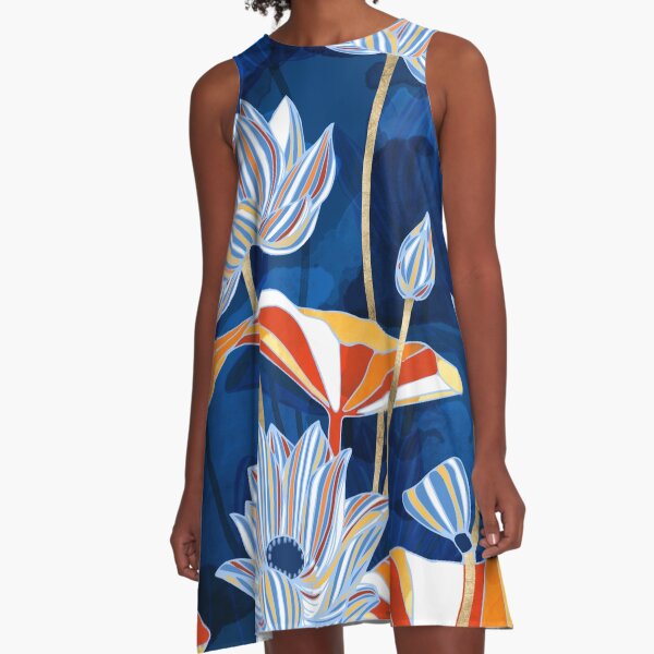 Bold Botanical A-Line Dress