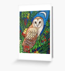 White Heart (Portrait of a Barn Owl) Greeting Card