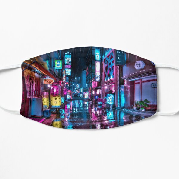 Tokyo at Night - Shimbashi Flat Mask