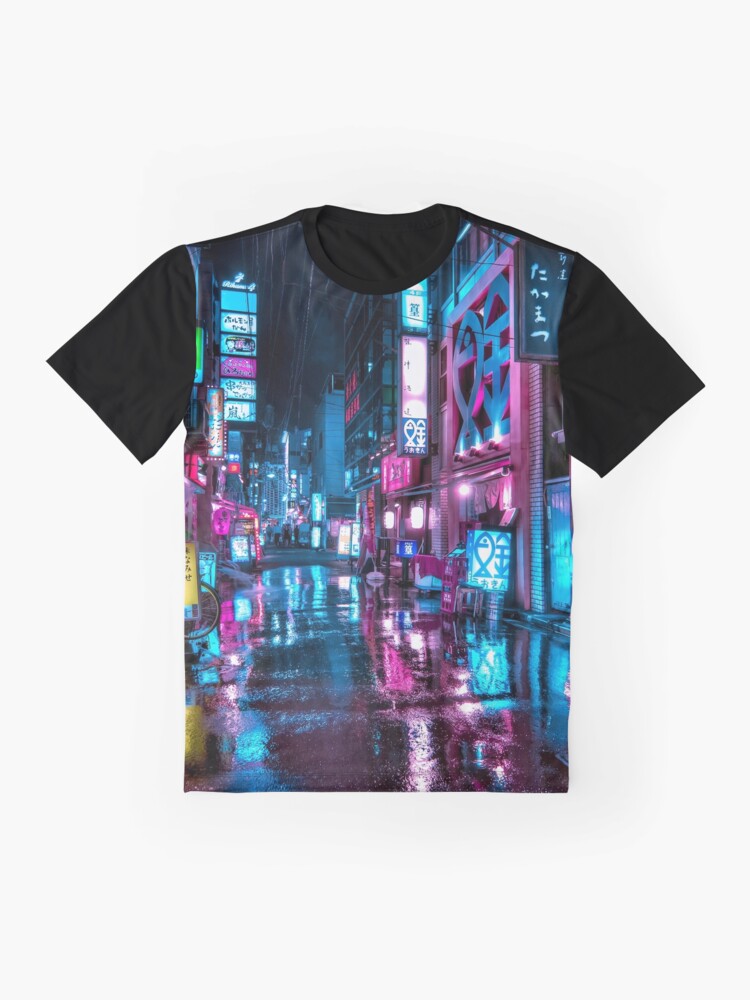 Alternate view of Tokyo at Night - Shimbashi Graphic T-Shirt