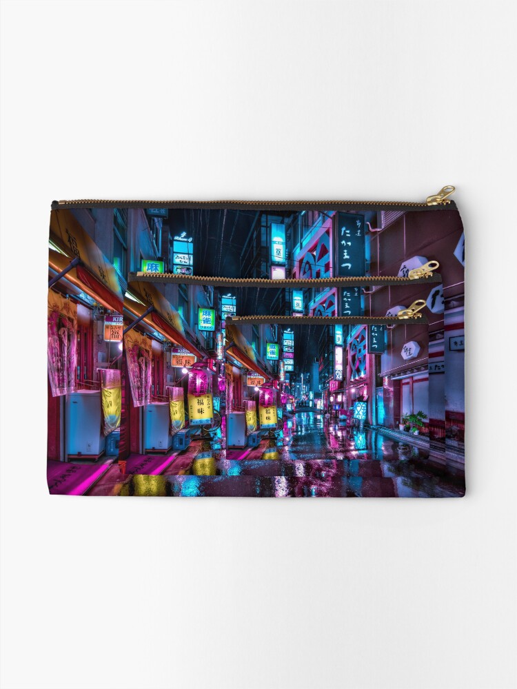 Alternate view of Tokyo at Night - Shimbashi Zipper Pouch