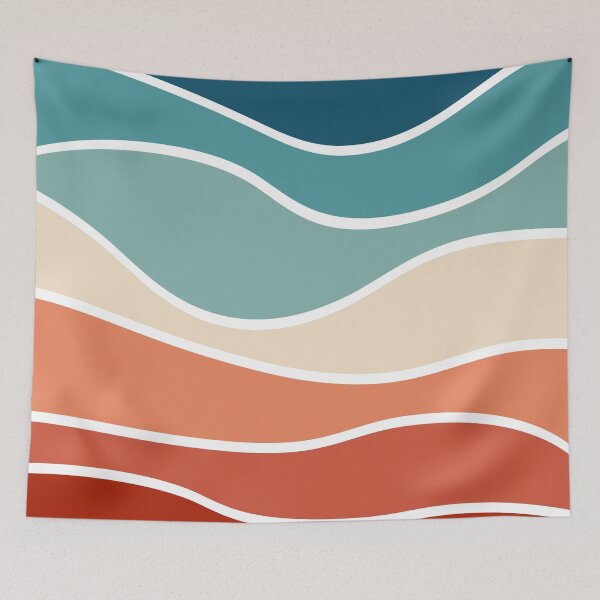 Item preview, Colorful retro style waves designed and sold by BattaAnastasia.