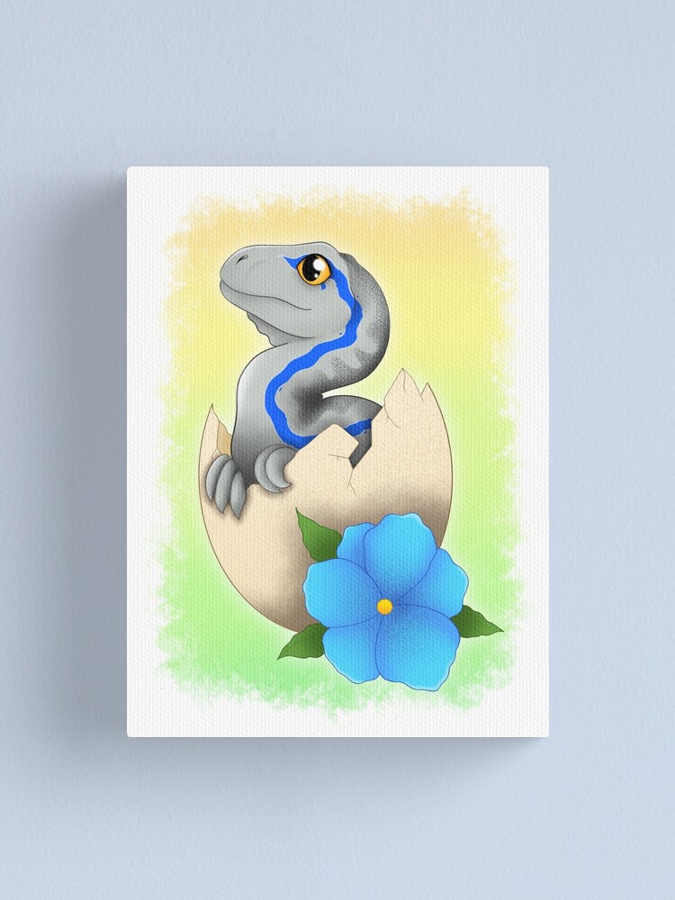 Jurassic World Baby Blue Canvas Print By Inkscapeart Redbubble